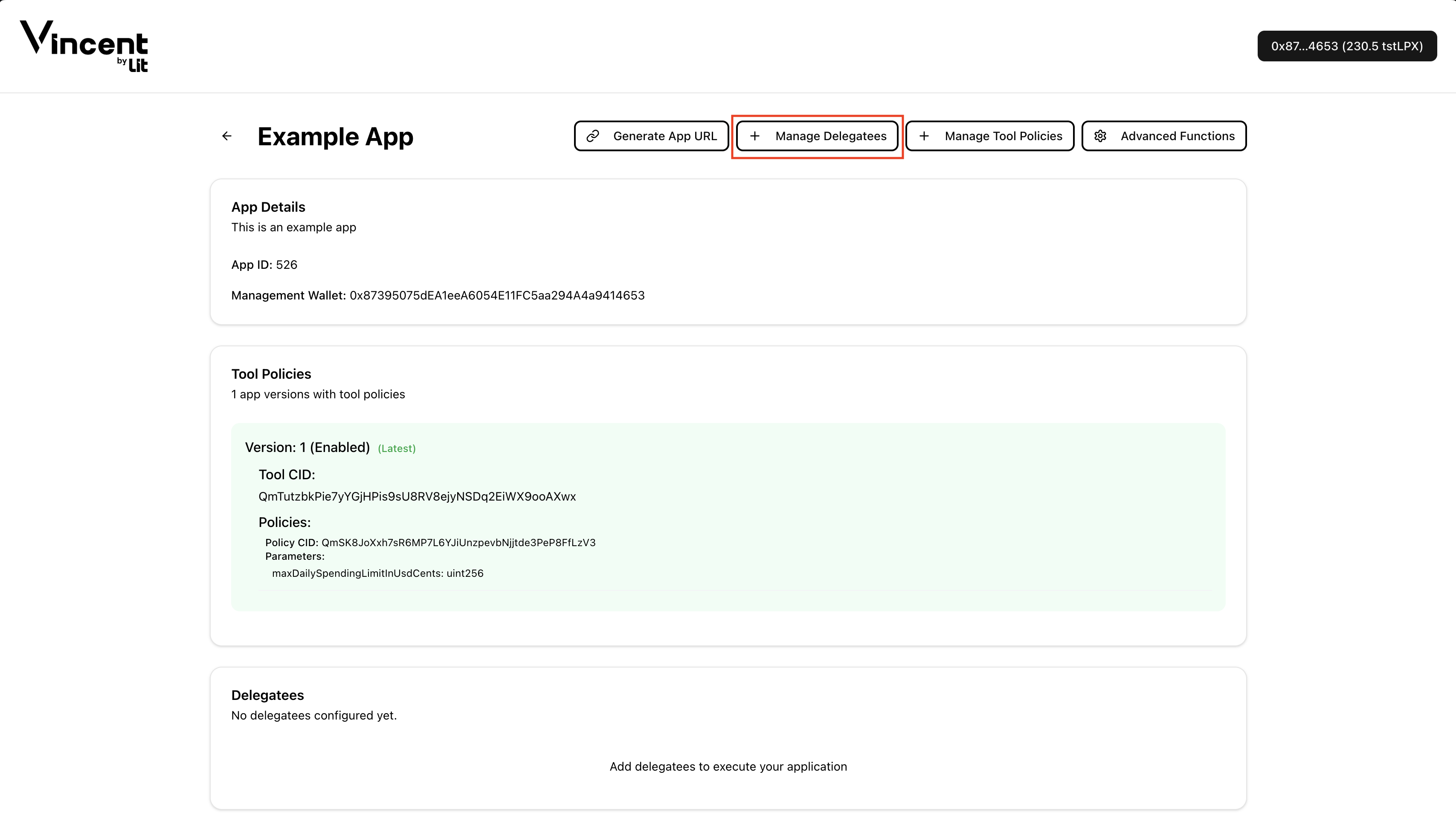 Manage Delegatees