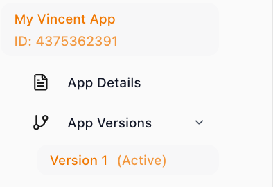 App Version Menu