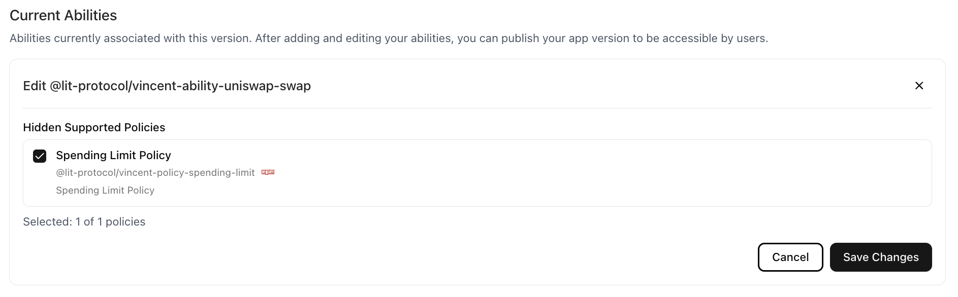 Enable Policies for Ability